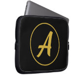 Stilvolle Monogram Anfangsbuchstabe Gold Farbe Sch Laptopschutzhülle (Vorne Rechts)