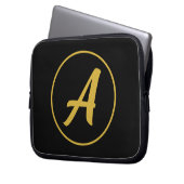 Stilvolle Monogram Anfangsbuchstabe Gold Farbe Sch Laptopschutzhülle (Vorderseite Links)