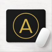 Stilvolle Monogram Anfangsbuchstabe Gold Farbe Sch Mousepad (Mit Mouse)