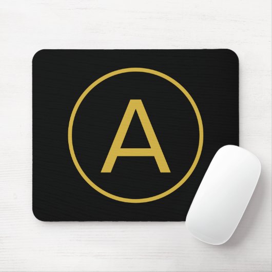 Stilvolle Monogram Anfangsbuchstabe Gold Farbe Sch Mousepad (Mit Mouse)