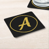 Stilvolle Monogram Anfangsbuchstabe Gold Farbe Sch Rechteckiger Pappuntersetzer (angewinkelt)