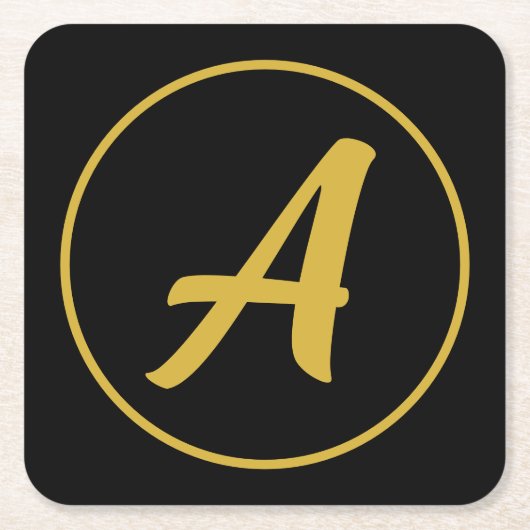 Stilvolle Monogram Anfangsbuchstabe Gold Farbe Sch Rechteckiger Pappuntersetzer (Vorderseite)
