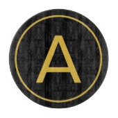 Stilvolle Monogram Anfangsbuchstabe Gold Farbe Sch Schneidebrett (Vorderseite)