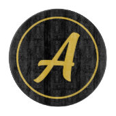 Stilvolle Monogram Anfangsbuchstabe Gold Farbe Sch Schneidebrett (Vorderseite)