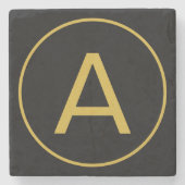Stilvolle Monogram Anfangsbuchstabe Gold Farbe Sch Steinuntersetzer (Vorderseite)