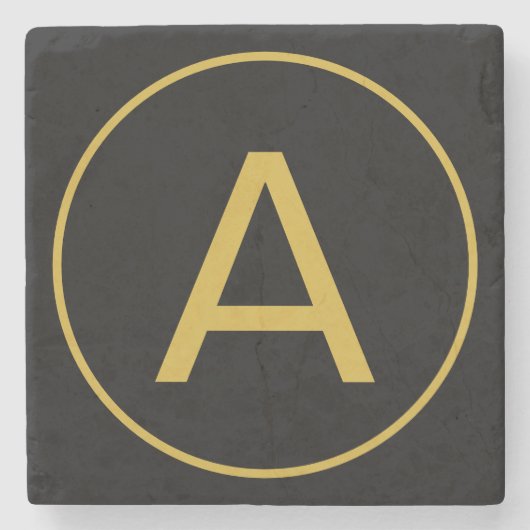 Stilvolle Monogram Anfangsbuchstabe Gold Farbe Sch Steinuntersetzer (Vorderseite)