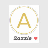 Stilvolle Monogram Anfangsbuchstabe Gold Farbe Wei Aufkleber (Blatt)