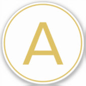 Stilvolle Monogram Anfangsbuchstabe Gold Farbe Wei Aufkleber (Vorderseite)