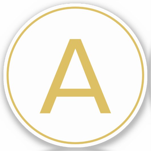Stilvolle Monogram Anfangsbuchstabe Gold Farbe Wei Aufkleber (Vorderseite)