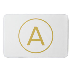 Stilvolle Monogram Anfangsbuchstabe Gold Farbe Wei Badematte