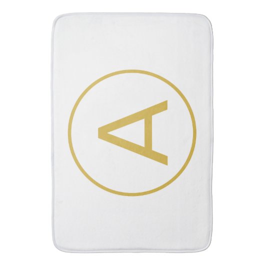 Stilvolle Monogram Anfangsbuchstabe Gold Farbe Wei Badematte (Vorderseite Vertikal)