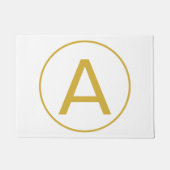 Stilvolle Monogram Anfangsbuchstabe Gold Farbe Wei Fußmatte (Vorderseite)