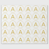 Stilvolle Monogram Anfangsbuchstabe Gold Farbe Wei Geschenkpapier (Flach)