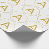 Stilvolle Monogram Anfangsbuchstabe Gold Farbe Wei Geschenkpapier (Ecke)