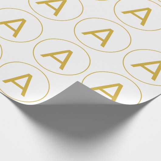 Stilvolle Monogram Anfangsbuchstabe Gold Farbe Wei Geschenkpapier (Ecke)