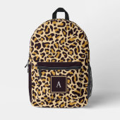 Stilvolle Monogram Animal Leo Skin Muster Bedruckter Rucksack (Vorderseite)