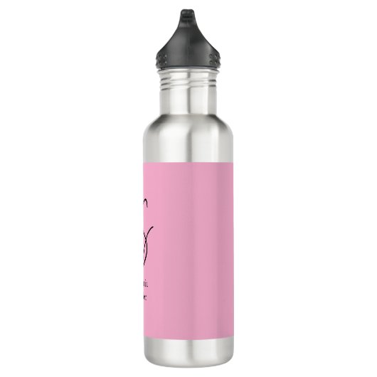 Stilvolle Monogram Beruflich Light Pink Edelstahlflasche (Rechts)