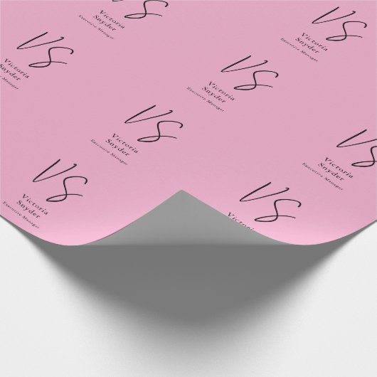 Stilvolle Monogram Beruflich Light Pink Geschenkpapier (Ecke)