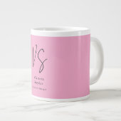 Stilvolle Monogram Beruflich Light Pink Jumbo-Tasse (Vorderseite Rechts)