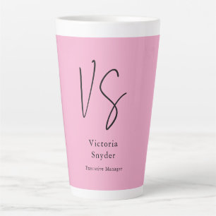 Stilvolle Monogram Beruflich Light Pink Milchtasse