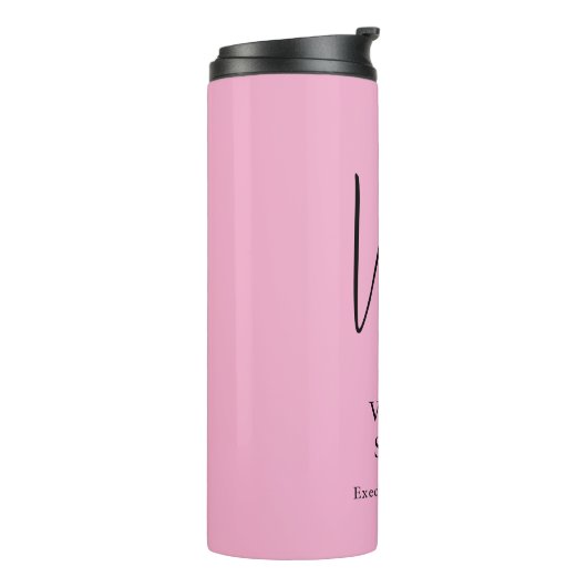 Stilvolle Monogram Beruflich Light Pink Thermosbecher (Nach links gedreht)
