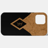 Stilvolle Monogram Black and Tan Background Elegan Case-Mate iPhone Hülle (Rückseite (Horizontal))