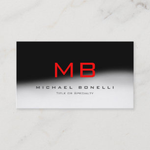 Stilvolle Monogram Black Red Trendy Business Card Visitenkarte