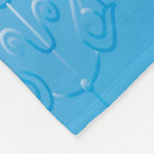 Stilvolle Monogram Blue Blume Wunderbar Fleecedecke (Ecke)
