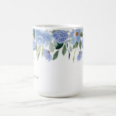 Stilvolle Monogram Blue Blumenrinde Kaffeetasse (Mittel)
