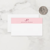 Stilvolle Monogram Blush Pink einfache Vorlage (Vorderseite/Rückseite Beispiel)