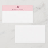 Stilvolle Monogram Blush Pink einfache Vorlage (Vorne/Hinten)