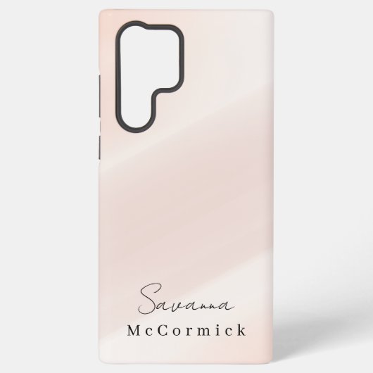 Stilvolle Monogram Blush Pink Pastel Samsung Galaxy Hülle (Rückseite)