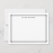 Stilvolle Monogram Double Border Schwarz-weiß Chic Mitteilungskarte (Vorderseite)