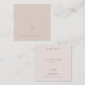 Stilvolle Monogram Einfach Elegant Modernes Minima Quadratische Visitenkarte (Vorne/Hinten)