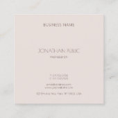 Stilvolle Monogram Einfach Elegant Modernes Minima Quadratische Visitenkarte (Rückseite)