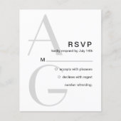 Stilvolle Monogram. Einfache moderne Hochzeit RSVP (Vorderseite)