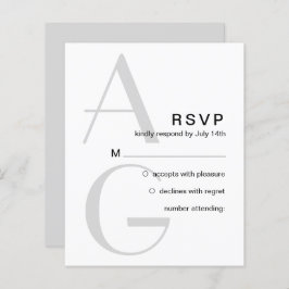 Stilvolle Monogram. Einfache moderne Hochzeit RSVP