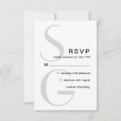 Stilvolle Monogram. Einfache moderne Hochzeit RSVP Karte (Vorderseite)