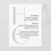 Stilvolle Monogram. Einfache, moderne Hochzeitsdet Begleitkarte (Vorderseite)