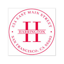 Stilvolle Monogram Familienname Runde Rücksendeadr