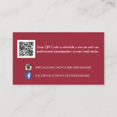 Stilvolle Monogram-Fotografen aus Rot und Weiß Her Visitenkarte (Rückseite)