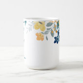 Stilvolle Monogram, gelb & blau Kaffeetasse (Mittel)