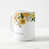 Stilvolle Monogram, gelb Kaffeetasse (Vorderseite Links)