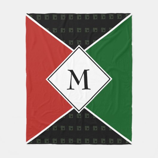 Stilvolle MONOGRAM Geometric | Panafrikanische Far Fleecedecke (Vorderseite)