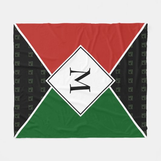 Stilvolle MONOGRAM Geometric | Panafrikanische Far Fleecedecke (Vorderseite (Horizontal))