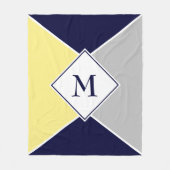 Stilvolle MONOGRAM Geometric | Yellow Grey Fleecedecke (Vorderseite)