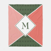 Stilvolle MONOGRAM Geometrische Watermelon Farben Fleecedecke (Vorderseite)