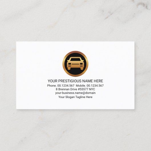 Stilvolle Monogram Gold Border Mechanic Visitenkarte (Rückseite)