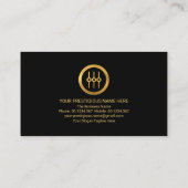 Stilvolle Monogram Gold Placard Border Deejay DJ Visitenkarte (Rückseite)