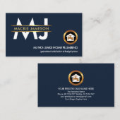 Stilvolle Monogram Gold Platard Border Plumbing Visitenkarte (Vorne/Hinten)